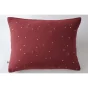 Taie d'oreiller gaze de coton brodée fil or 50 x 70 cm Gaia Chic Lie de vin