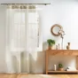 Voilage a oeillets bois 140 x 240 cm voile tisse+fantaisie Mileo Beige