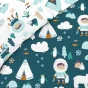 Pack housse de couette enfant 140 x 200 cm Igloo + drap housse 90 x 190 Bleu