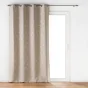 Lot de 2 Rideaux à Oeillets (140 x 260 cm) ECLAT Taupe, Occultant Imprimé Métallisé