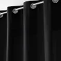 Lot de 4 Rideaux à Œillets - 140 x 260 cm - Microfibre Légère - Noir Absolu