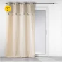 Lot de 2 rideaux à œillets 140 x 240 cm en polycoton - Modèle Solea Argent