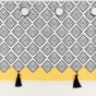 panneau a oeillets 140 x 240 cm voile sable+top imprime+pompon neo casa