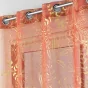 Voilage à oeillets 140 x 240 cm imprimé métallisé Belflor Terracotta/Or