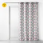 Lot de 2 rideaux tamisant a oeillets L140 x H260 cm polyester Palpito Rose/Vert