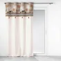 Rideau a oeillets 140 x 240 cm en coton + haut impirmé Keya lodge Taupe