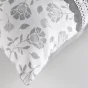 Coussin dehoussable pompon 40x60 cm coton/polyester imp.+dentelle Flavie