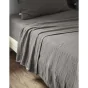 Drap plat 270 x 300 cm Double gaze de coton luxe Gaïa Anthracite