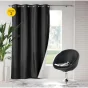 Lot de 2 rideaux  à œillets isolant thermique Icemount Noir 140 x 260 cm - dos en polyuréthane