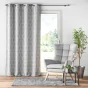 Rideau tamisant a oeillets 140 x 260 cm jacquard Feuilles Gris