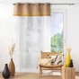 Lot de 2 Voilages a oeillets 140 x 240 cm voile sablé + jute Malory Jaune