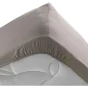 Lot de 2 Draps housse 140 x 190 cm coton lavé Bonnet 30 cm Stonalia Taupe