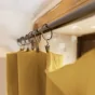 Rideau ajustable + 8 anneaux pince gaze de coton 140 x 300 cm safran Jaune