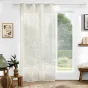 Voilage à Œillets 140 x 240 cm - Voile Sablé Appliqué Métallisé Maïssa