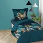 Pack parure de couette enfant 140x200 cm Alianor + drap housse 90x190 Bleu