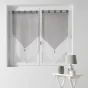 Paire pompon passants 2 x 60 x 120 cm voile bicolore duo Blanc/Gris