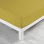 Drap housse 2 personnes 160 x 200 x 30 cm Linette coton lavé  57 fils Jaune