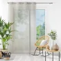 Voilage à oeillets 140 x 240 cm liseré blanc Louise Beige