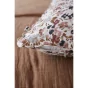 Coussin déhoussable avec croquet 40 x 40 cm gaze de coton imprimée capucine pampa Naturel