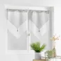 Paire pompon passants 2 x 60 x 160 cm voile double sable duetto Gris/blanc