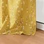 Rideau a oeillets 140 x 260 cm polyester imprime appliqué Sakura Jaune