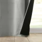 Lot de 2 Rideaux isolant thermique a oeillets 140 x 260 cm velours relief Polarchic Gris