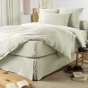 Cache-sommier gaze de coton 90 x 190 cm Gaia Vert clair