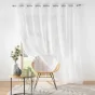Voilage a oeillets baie vitrée 300 x 240 cm voile sable Lissea Blanc