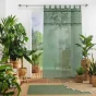 Panneau a passants 140 x 280 cm voile sable+top imprime+pompon milagreen Vert