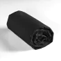 Drap housse 2 personnes 140 x 190 cm uni 57 fils lina Noir
