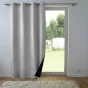 Rideau thermique phonique 140 x 260 cm 100% occultant/velours relief shadow Gris