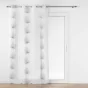 Lot de 2 Voilages a oeillets 140 x 240 cm voile sablé brodé Palmaris Gris