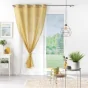 Voilage a oeillets 140 x 240 cm voile double sable duetto Miel/blanc