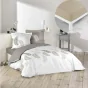 Pack housse de couette 220x240 cm Goyave + drap housse 140x190x30 Beige
