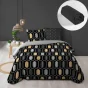 Pack housse de couette 220x240 cm Calidor + drap housse 140x190x30 Noir