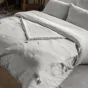 Bout de lit double gaze de coton à pompons 90 x 200 cm Gaia Gris