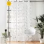 Lot de 2 Voilages a oeillets 140 x 240 cm voile sablé  imprimé metallisé Edelia Argent