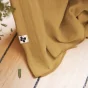 Lot de 2  Rideaux ajustables + 8 anneaux pince gaze de coton luxe 140 x 300 cm Gaia Safran