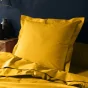 Taie d'oreiller 63 x 63 cm uni 57 fils lina  +point bourdon Curry