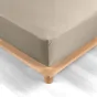 Drap housse qualité hotêl 140 x 190 cm + 2 taies en percale 78 fils Beige