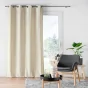 Rideau a oeillets 140 x 260 cm velours jacquard Mika Beige