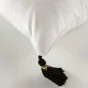 Coussin dehous. compr. pompons 45 x 45 cm coton imprime or issey des. place Sans