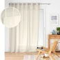 Lot de 2 Voilages à Œillets Carlin Beige 240 x 240 cm - Grande largeur