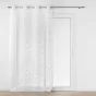 Panneau a oeillets 140 x 240 cm voile sable brode metallise edna Blanc