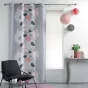 Rideau a oeillets 140 x 260 cm polyester imprimé Eden blush Gris