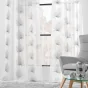 Lot de 2 Voilages a oeillets 140 x 240 cm voile sablé brodé Palmaris Gris