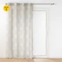 Lot de 2 voilages a oeillets 140 x 240 cm effet lin tissé imprimé Indila Beige