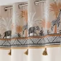 Rideau a oeillets 140 x 240 cm en coton + haut impirmé Keya lodge Taupe