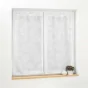 Paire droite passants 2 x 60 x 120 cm voile tisse applique karla Blanc