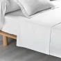 Parure de drap plat + drap housse 160x200 cm 100% coton Blanc